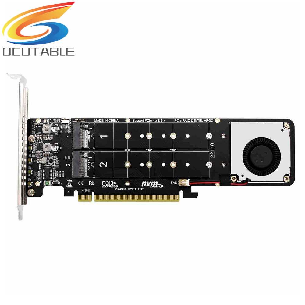 Card Chuyển Đổi 4Disk NVME Raid PCI-E4.0X16 Hai Mặt Cho 2230 / 2242 / 2260 / 2280mm