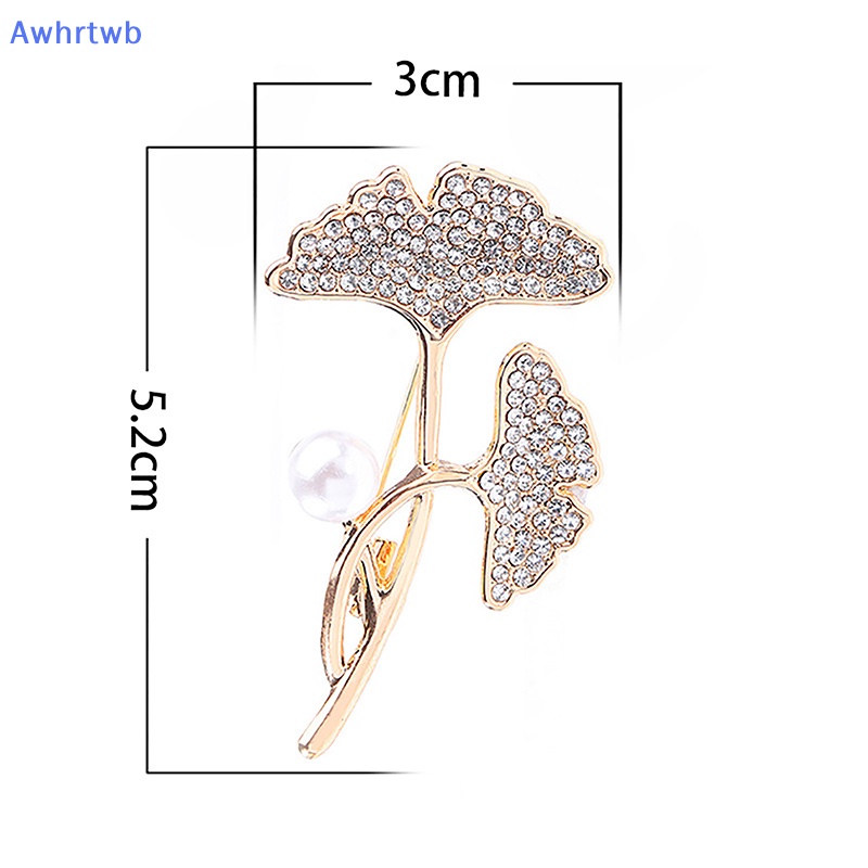 Ghim Cài Áo Hình Lá Đính Ngọc Trai Nhân Tạo Thời Trang Mới