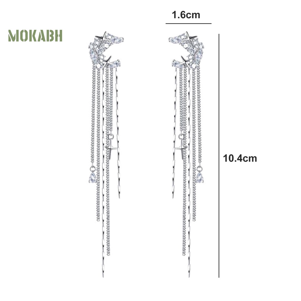 1 Cặp Khuyên Tai Dáng Dài Đính Đá Sang Trọng Cho Nữ