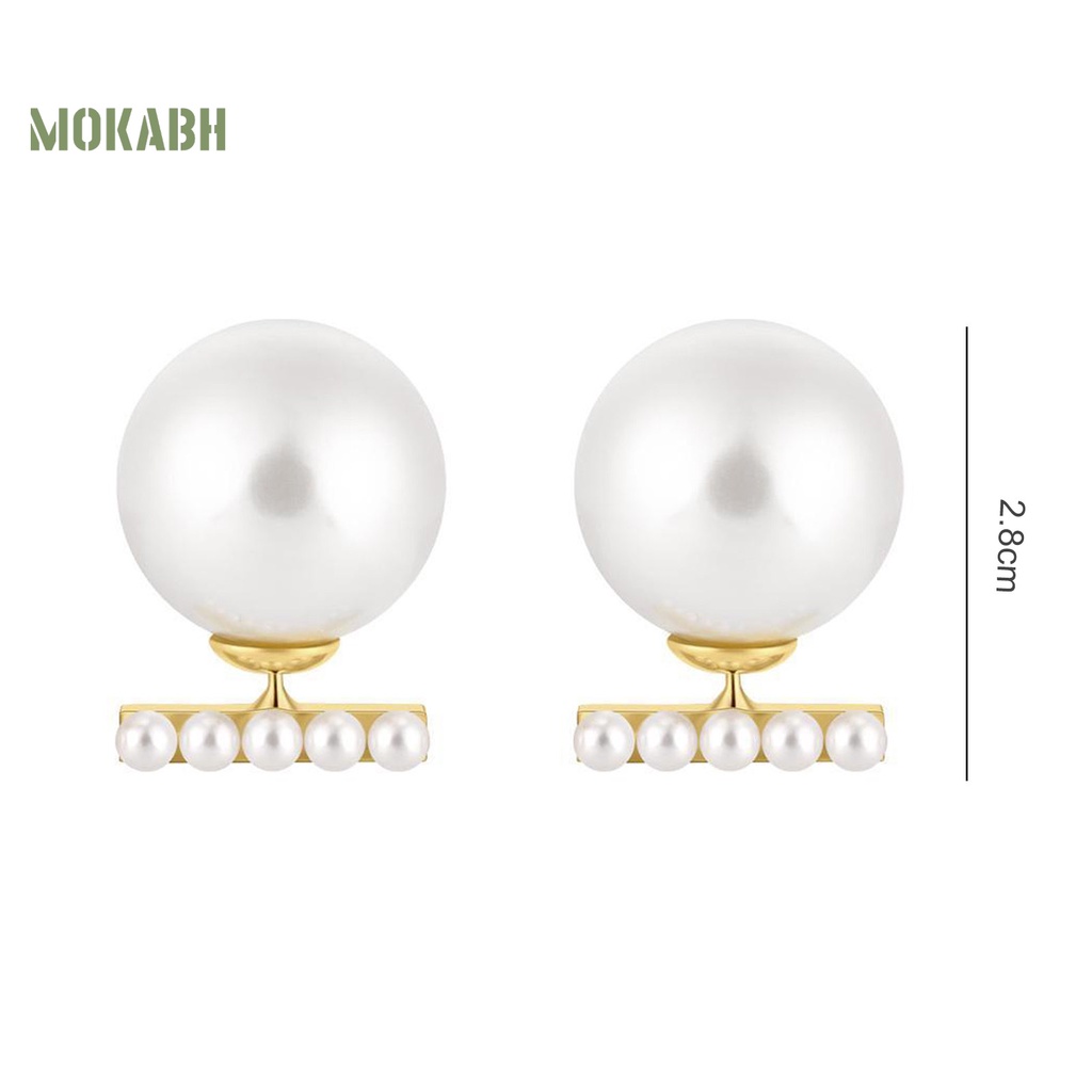 1 Đôi Khuyên Tai Ngọc Trai Nhân Tạo Không Gây Dị Ứng Độ Bóng Cao Thời Trang Cho Nữ