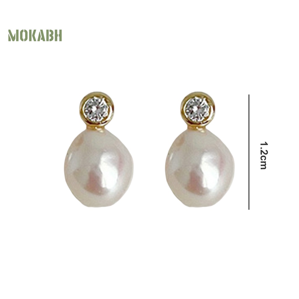 1 Đôi Bông Tai Hình Học Đính Pha Lê Giả Bóng Cao Không Phai Màu Sang Trọng