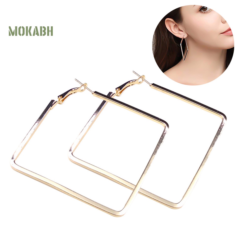 Bông Tai Hình Vuông Thiết Kế Đục Lỗ Thời Trang Sang Trọng Cho Nữ