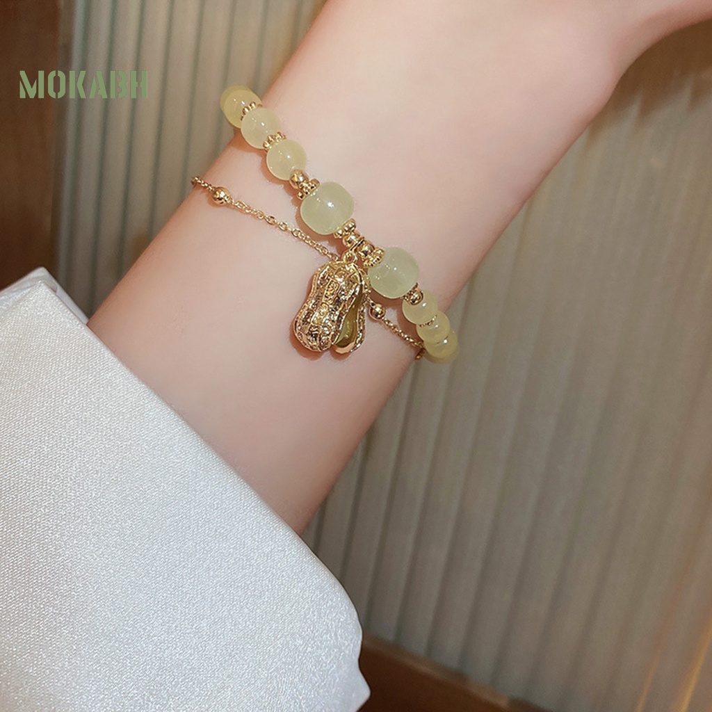 Vòng Đeo Tay Hai Lớp Chuỗi Hạt Thời Trang Xinh Xắn Cho Nữ