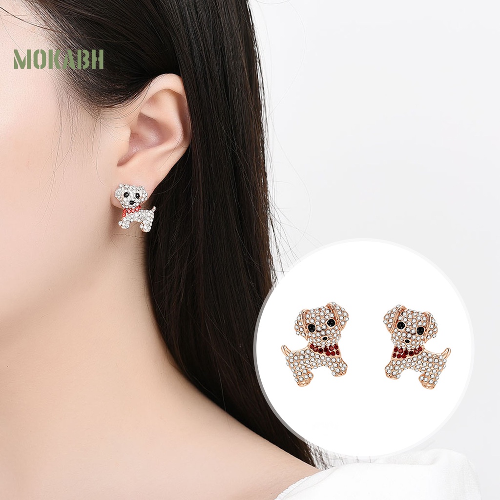 1 Bộ Vòng cổ + Bông Tai Hình Cún Con Đính Đá Sang Trọng