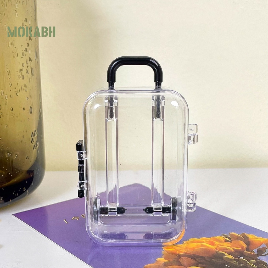 Hộp Đựng Trang Sức Mini Bằng Nhựa Trong Suốt Chống Trượt Tiết Kiệm Không Gian