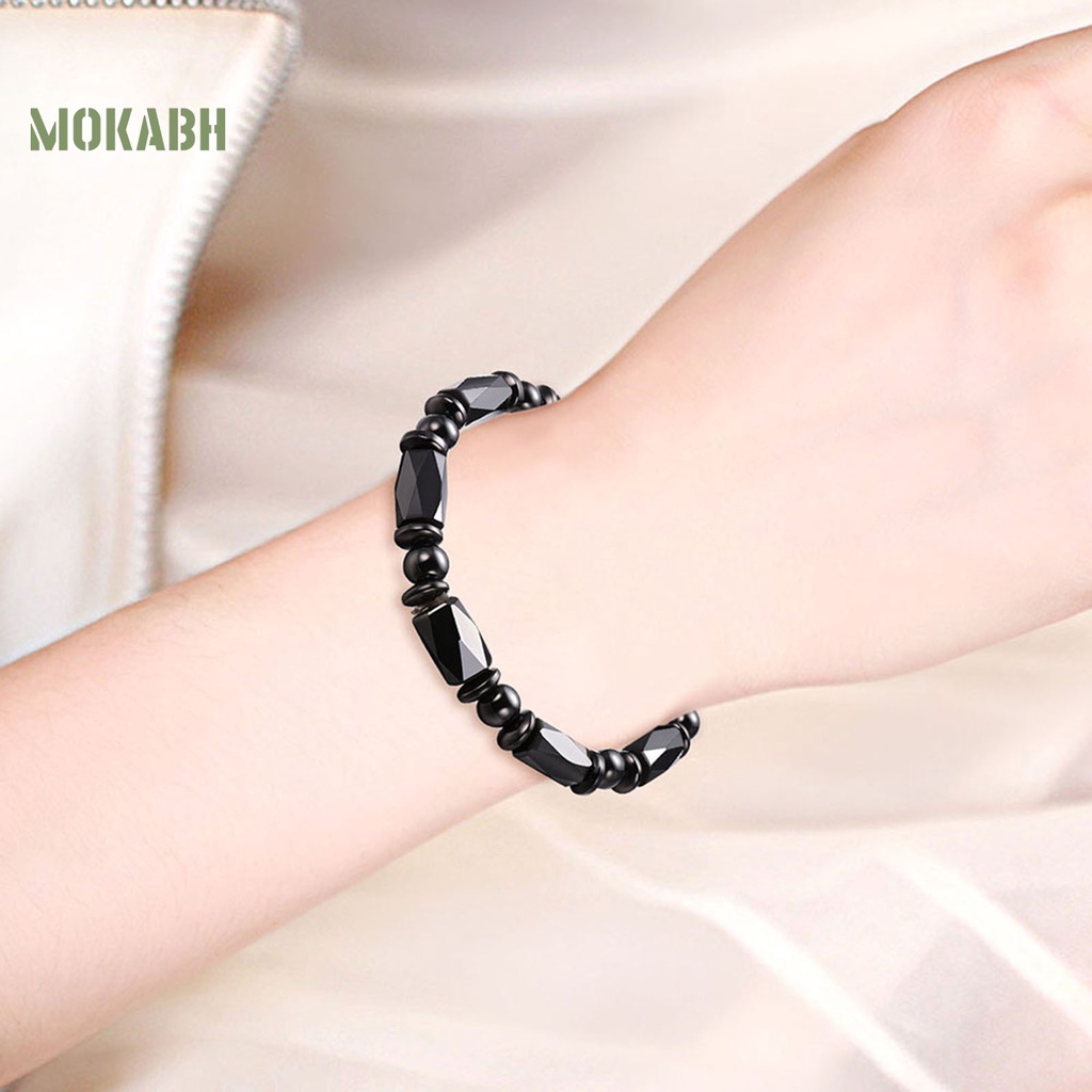 Vòng Tay Chuỗi Hạt Đá Hematite Nhân Tạo Thời Trang Cho Nam Và Nữ