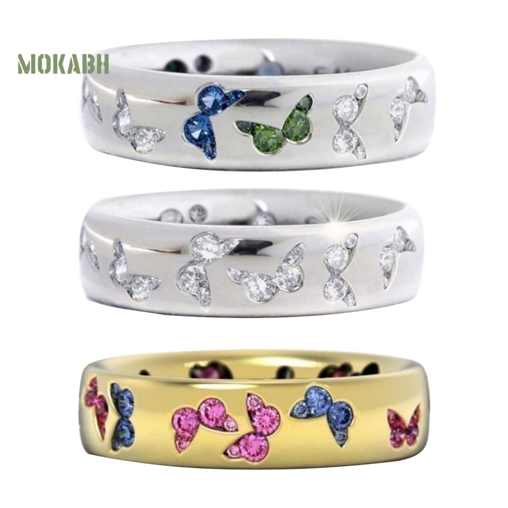 Nhẫn Cưới Hình Bướm Đính Đá Zircon Thời Trang Cho Nữ