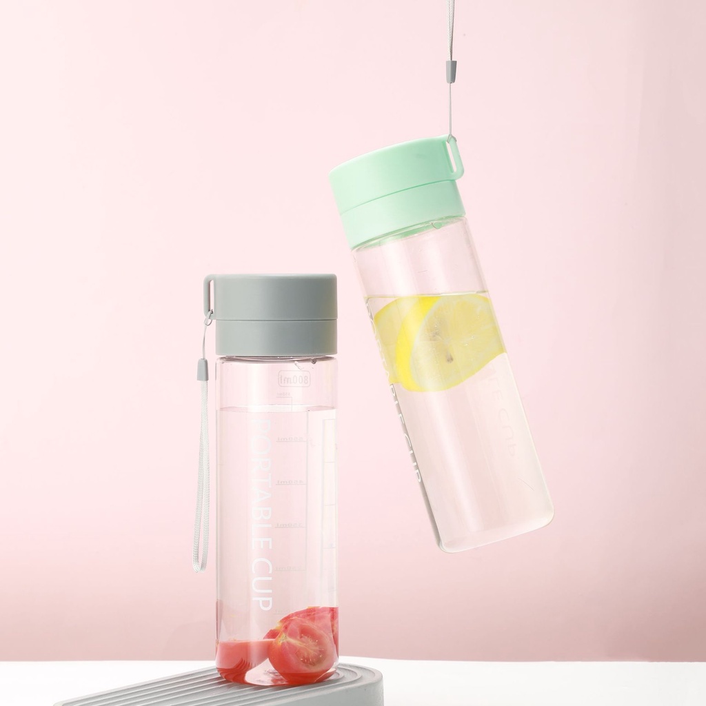 Bình Nước Nhựa PC Dung Tích Lớn 800ML Thiết Kế Xinh Xắn Tiện Dụng Cho Học Sinh