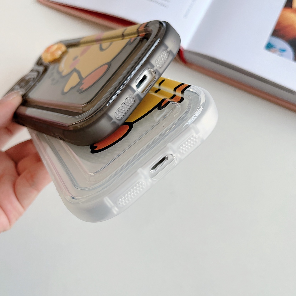 Ốp Điện Thoại TPU Dẻo Trong Suốt Họa Tiết Hoạt Hình Chú Vịt Vàng Dễ Thương Cho iPhone 14 Plus 13 12 11 Pro Max