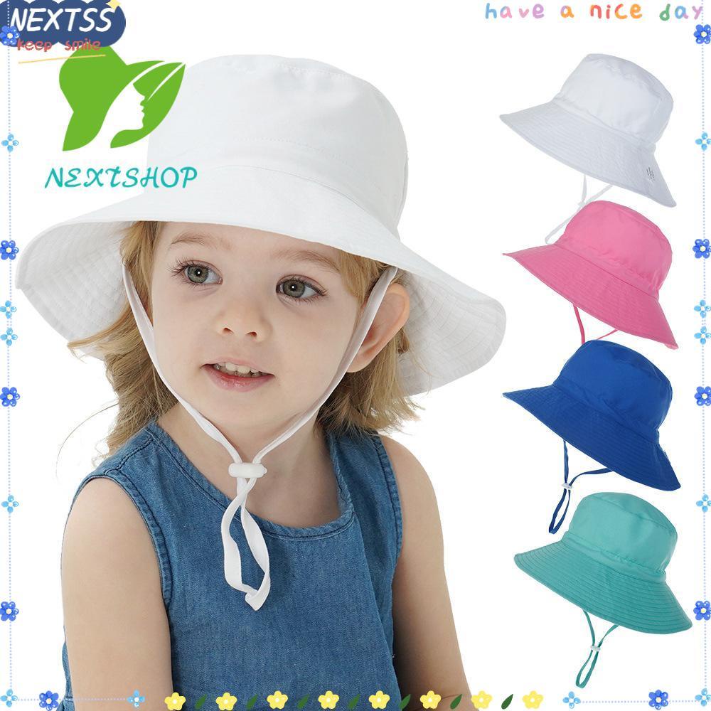 Mũ Chống Nắng/Tia UV Vành Rộng Có Quai Đeo Cổ Thời Trang Mùa Hè Cho Bé 0-8 Tuổi
