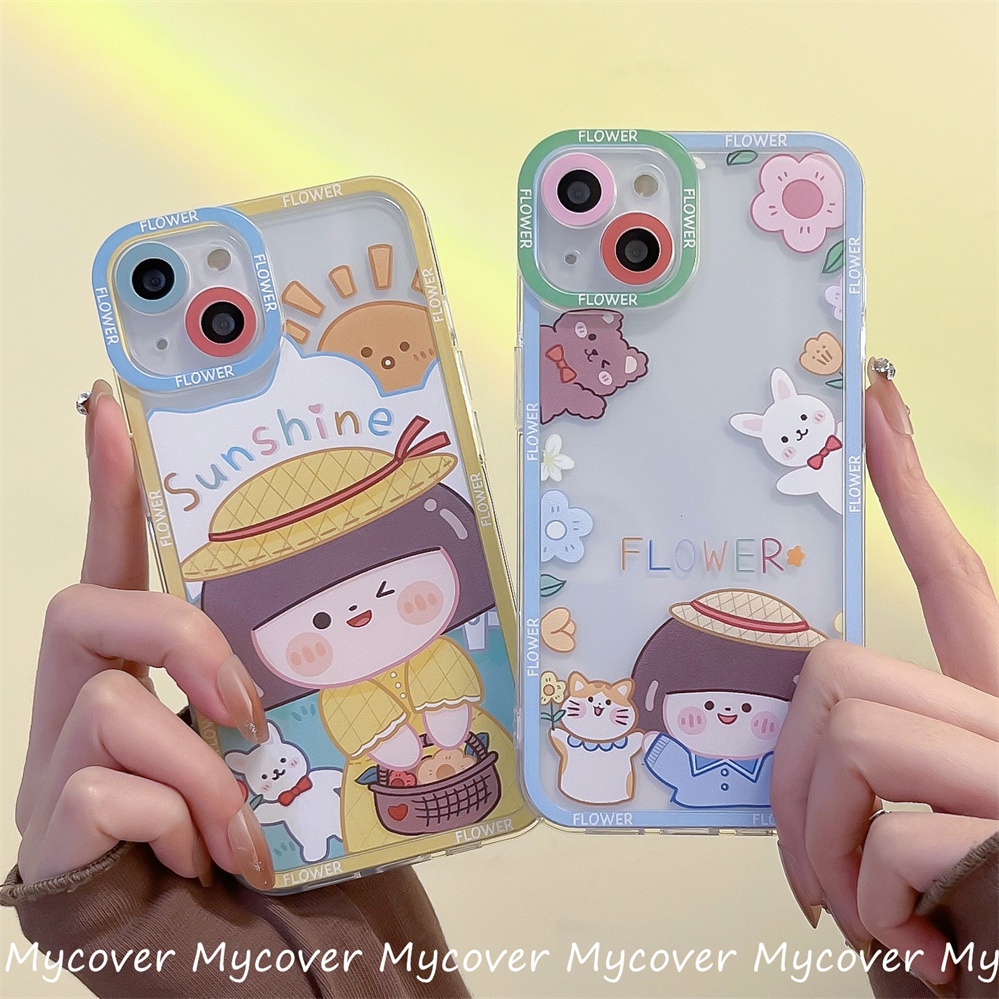 Ốp Điện Thoại Silicon Họa Tiết Hoạt Hình Cô Gái Dễ Thương Cho iPhone 11 12 13 14 Pro Max X Xr Xs 8 7 6 Plus SE 2020