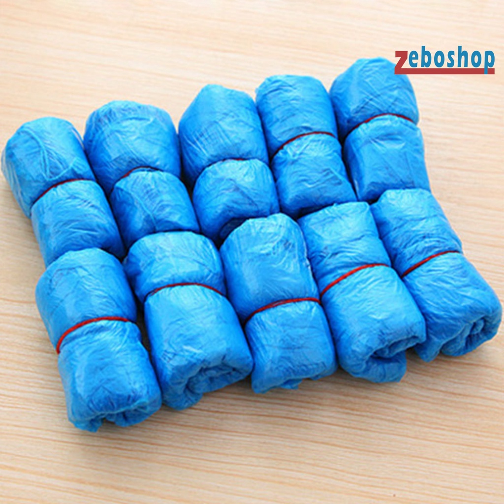 Set 100 Túi Bọc Giày Bằng Nhựa Chống Trượt Dùng Một Lần Bảo Vệ Cho Khách Sạn