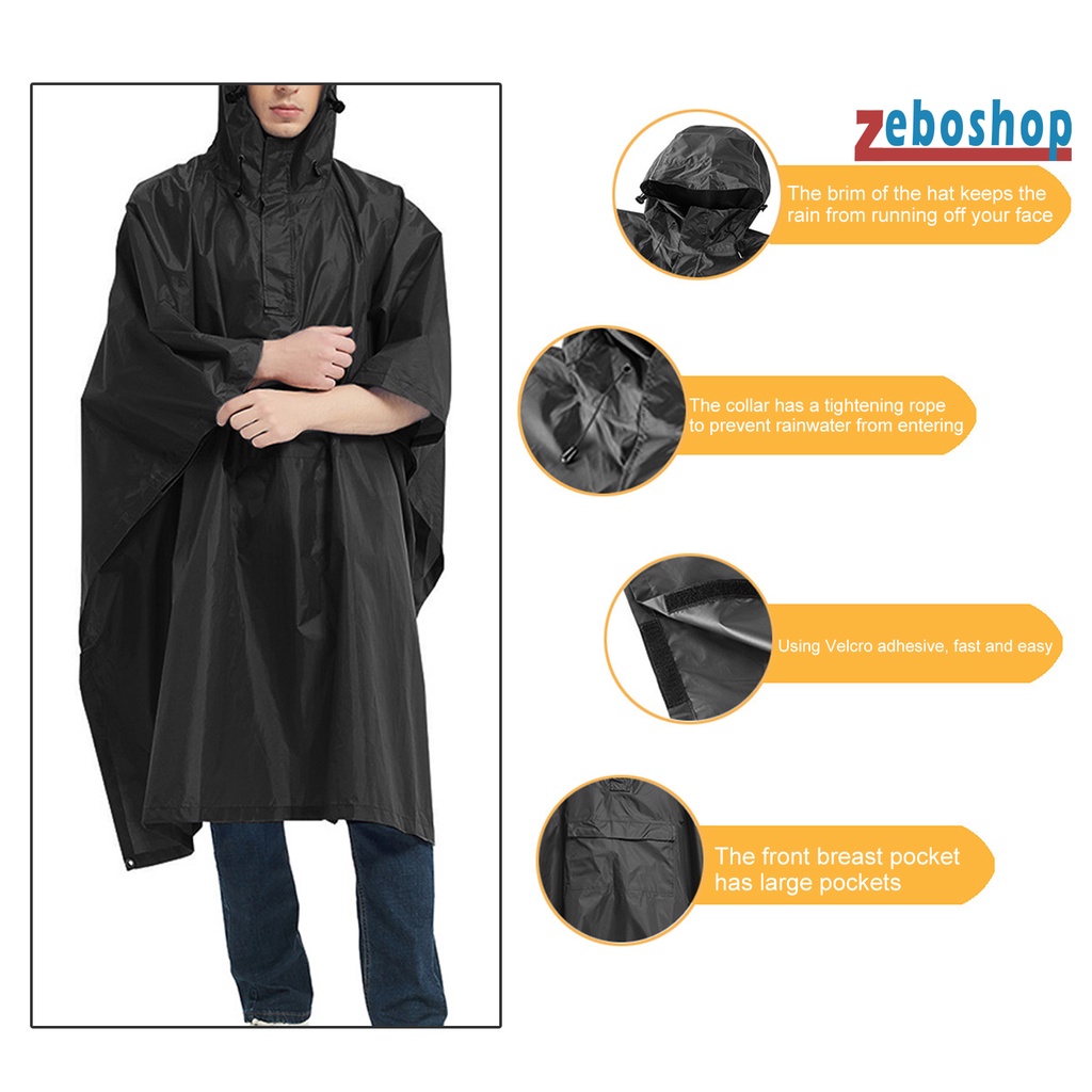 Áo Mưa Có Mũ Trùm Một Kích Thước Kẻ Sọc Phản Quang Unisex