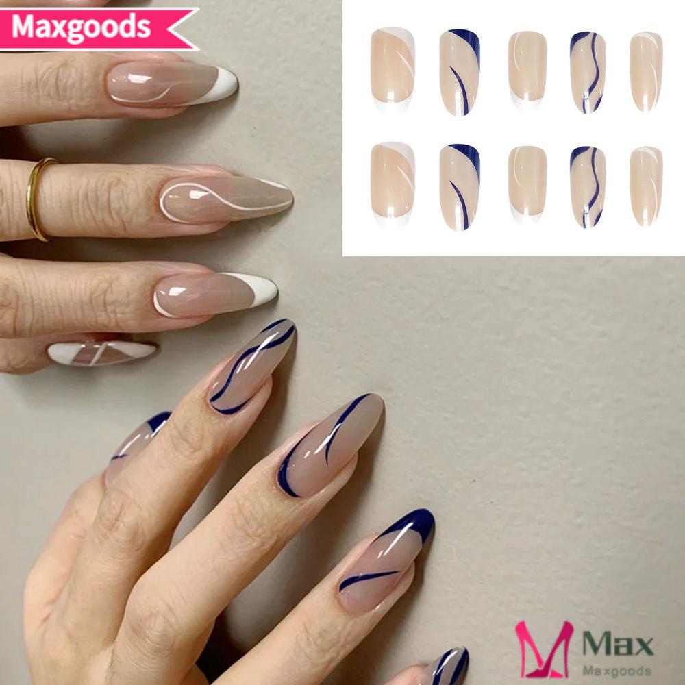 Bộ 24 Móng Tay Giả Dạng Nhấn Dài Tiện Dụng