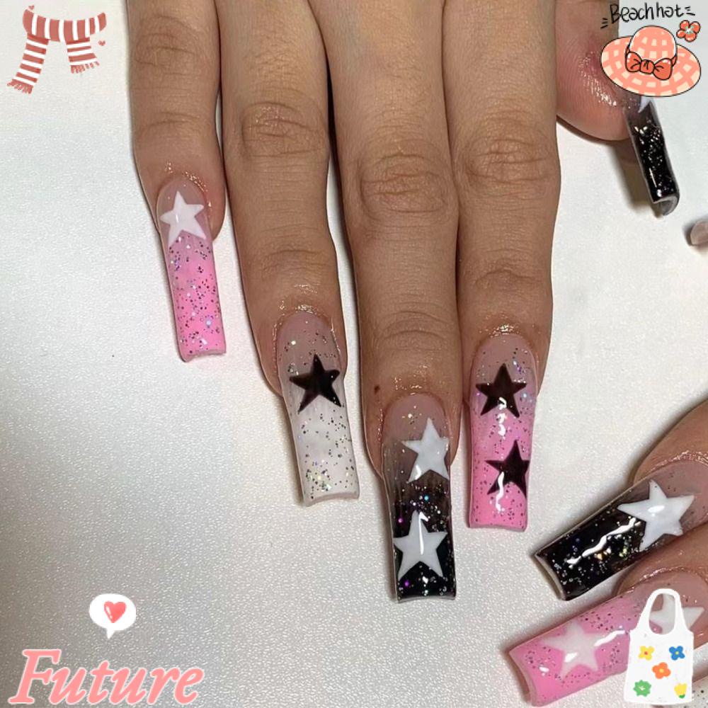 Set 24 Móng Tay Giả Có Thể Tháo Rời DIY