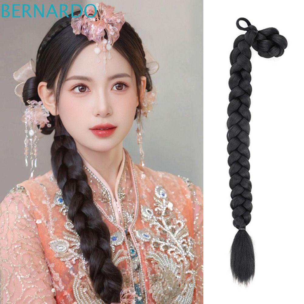 Tóc Giả Thắt Bím Bằng Sợi Tổng Hợp Vô Hình Kèm Vòng Cao Su Chịu Nhiệt Phong Cách Trung Hoa Cho Cô Dâu / Studio Chụp Ảnh