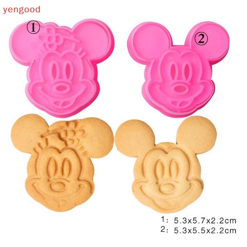 Bộ 2 Dụng Cụ Cắt Bánh Quy Bằng Nhựa Cấp Thực Phẩm Hình Mèo Kitty Đáng Yêu