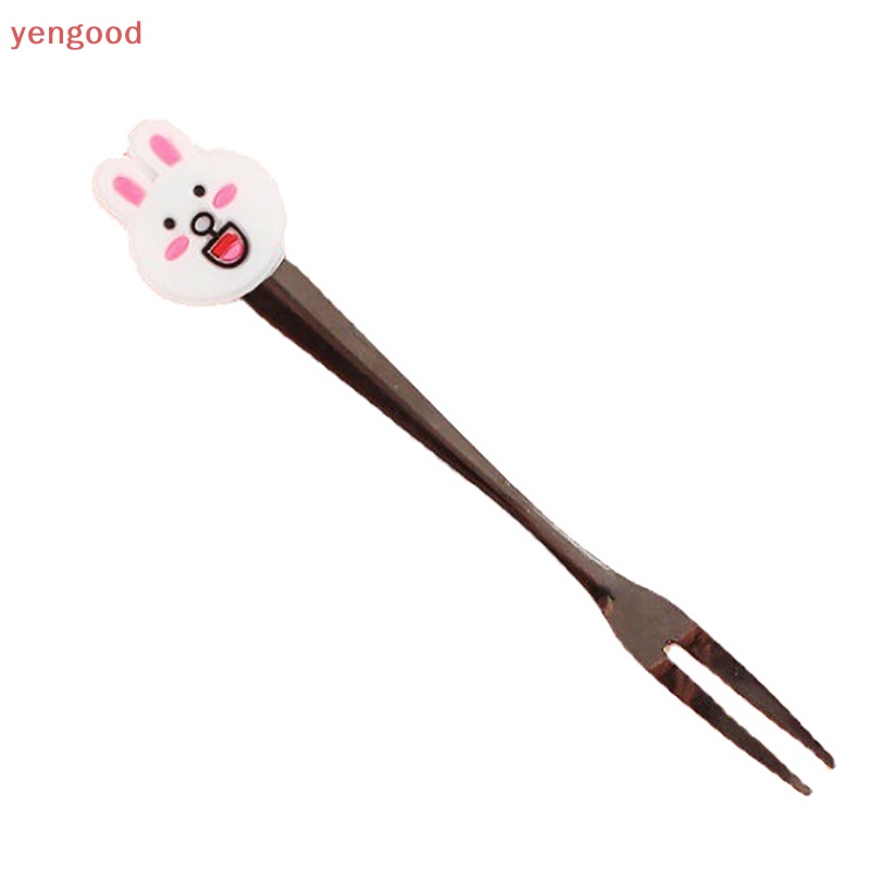 Bộ 5 Nĩa Ăn Trái Cây Mini Bằng Inox Họa Tiết Hoạt Hình Dễ Thương