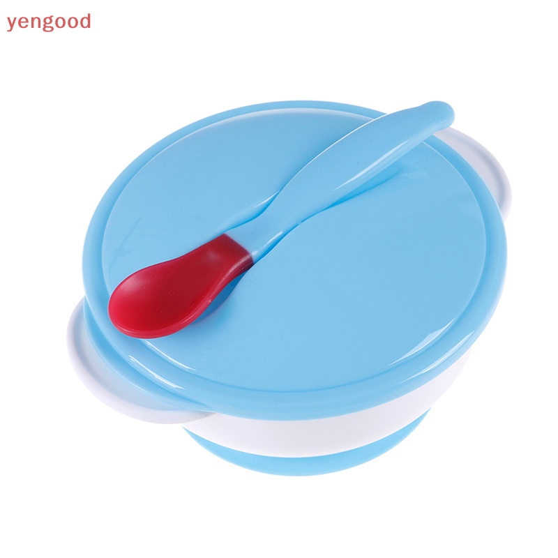 Bộ Dụng Cụ Ăn Dặm Có Giác Hút Chống Trượt Kèm Muỗng Cảm Ứng Cho Bé