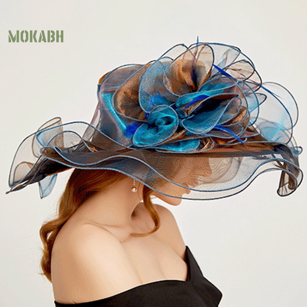 Mũ Lưỡi Trai Chống Nắng Nhiều Lớp Xuyên Thấu Họa Tiết Hoa Phong Cách Hoàng Gia Cho Nữ