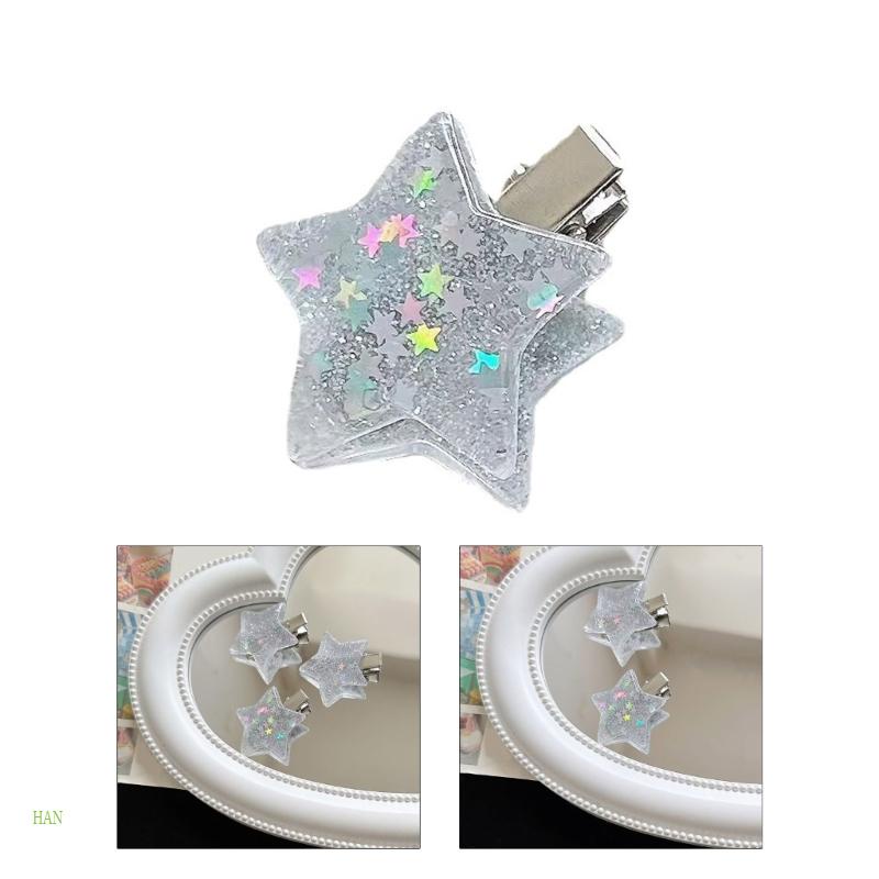 Kẹp Tóc Hình Ngôi Sao Màu Trong Suốt Xinh Xắn