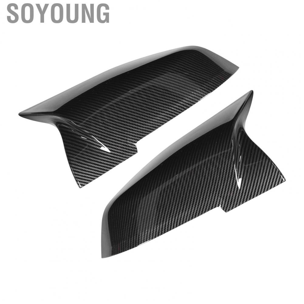 Soyoung Side Door Mirror Cover  Abs Material Rear View Trim 2Pcs Lightweight for 3 Series F30 F31 320I 328I 330I 335I Touring 2012‑2018