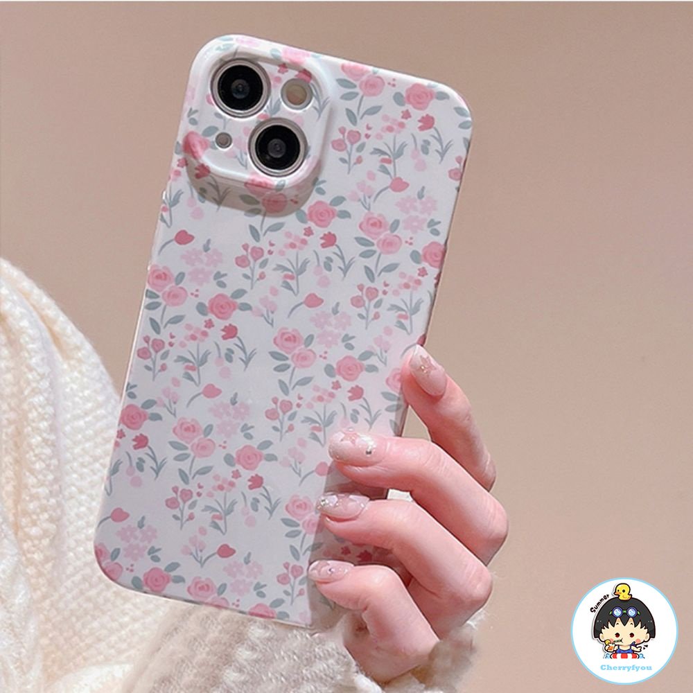 Ốp Điện Thoại TPU Mềm Chống Sốc Họa Tiết Hoa Bảo Vệ Ống Kính Máy Ảnh Cho IPhone 11 12 13 14 Pro Max X XS Max