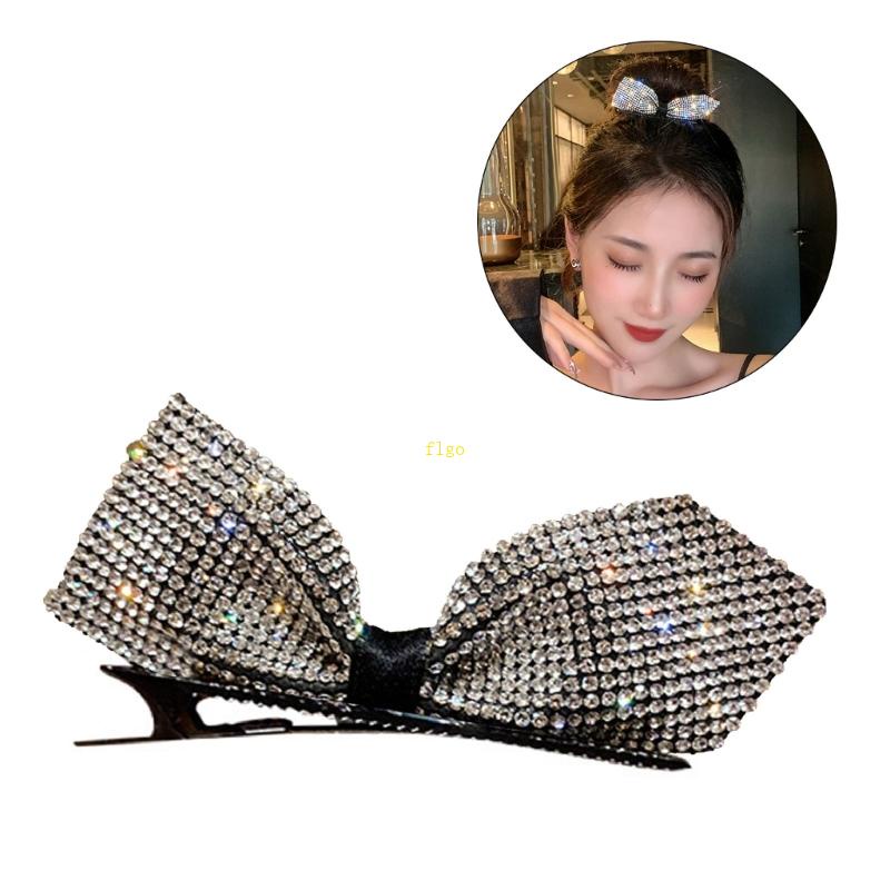 Kẹp Tóc Hình Nơ Đính Đá Phong Cách Năm Mới Cho Nữ