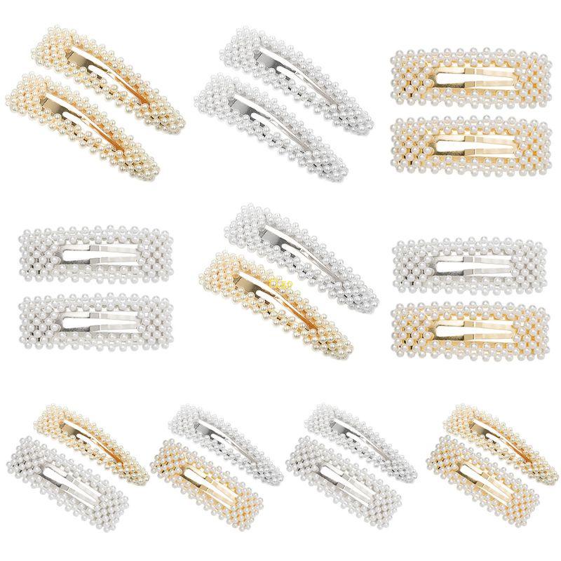 Bộ 2 Kẹp Tóc BB Đính Ngọc Trai Giả Lấp Lánh Phong Cách Hàn Quốc Ngọt Ngào Cho Nữ