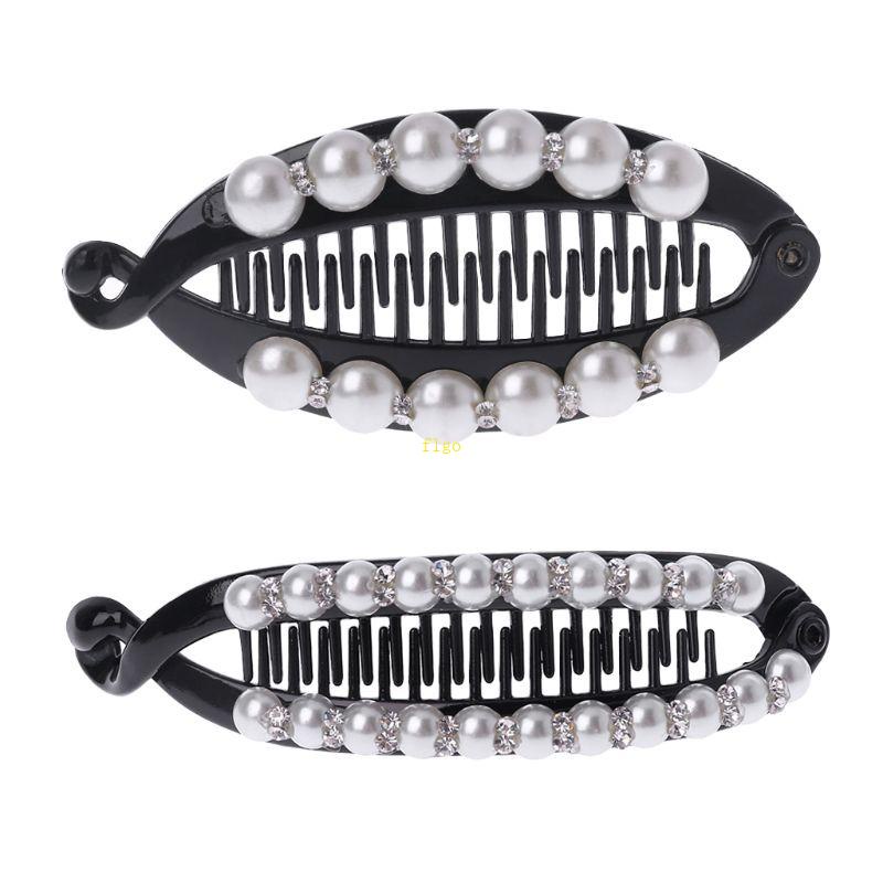 Kẹp Tóc Càng Cua Đính Đá / Ngọc Trai Thanh Lịch Thời Trang Cho Nữ