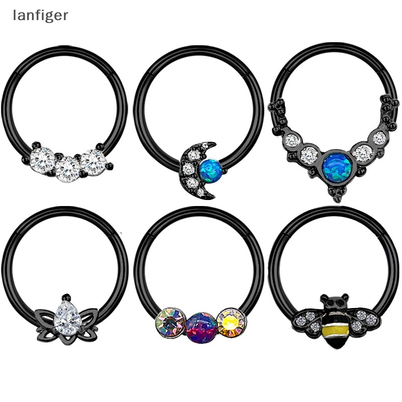 1 Khuyên Mũi Thép Không Gỉ Đính Đá CZ