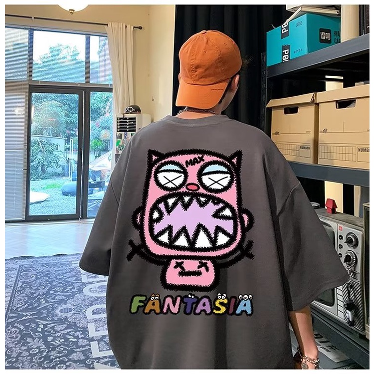 Áo Thun Cotton Tay Ngắn Dáng Rộng Phong Cách Đường Phố Mỹ Thời Trang Mùa Hè Cho Nam