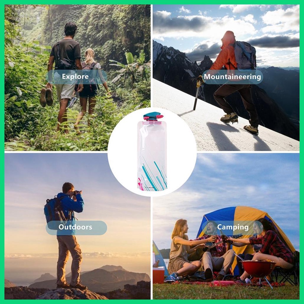 Bình Nước 700ML Gấp Gọn Linh Hoạt Siêu Nhẹ Và Có Thể Tái Sử Dụng