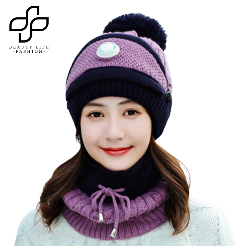 Mũ Len Che Phủ Mặt Giữ Ấm Mùa Đông Dành Cho Nữ