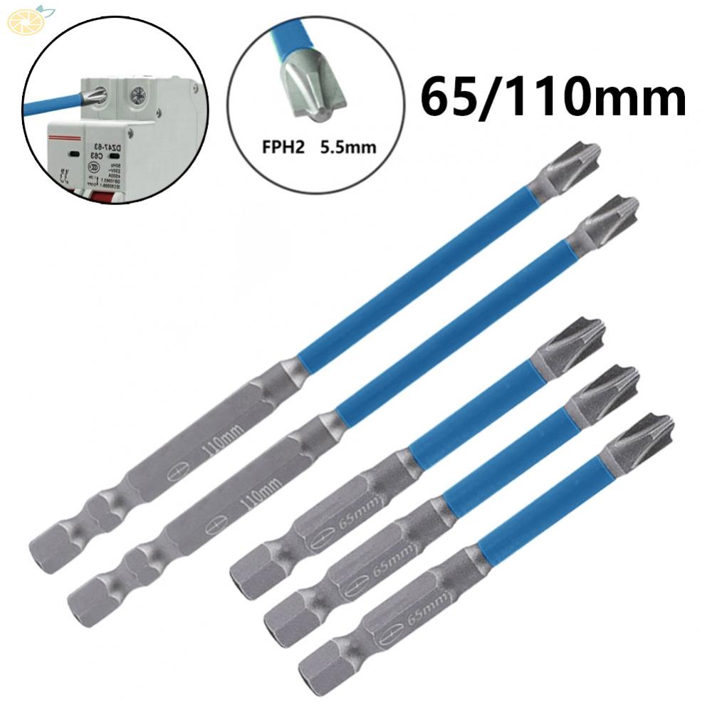 【VARSTR】Electrician Magnetic Cross Screwdriver Bit Set of 5 FPH2 Bits with 65/110mm Length