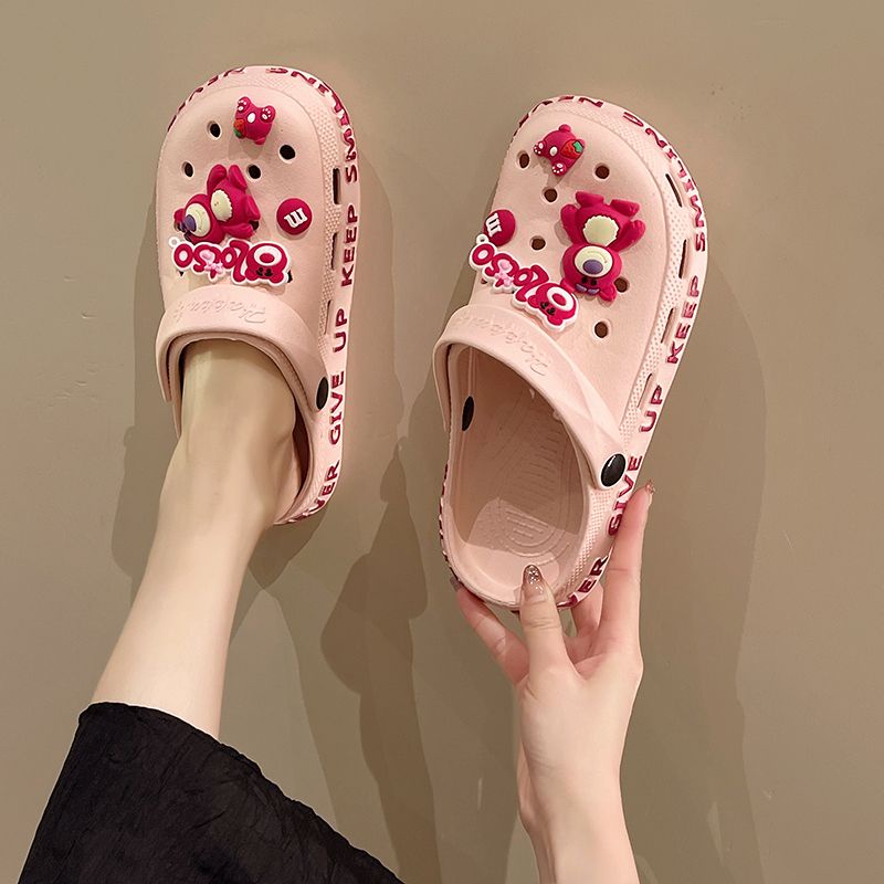 Xăng đan Đế Mềm Dày Hở Ngón Thoải Mái Chống Trượt Họa Tiết Hoạt Hình