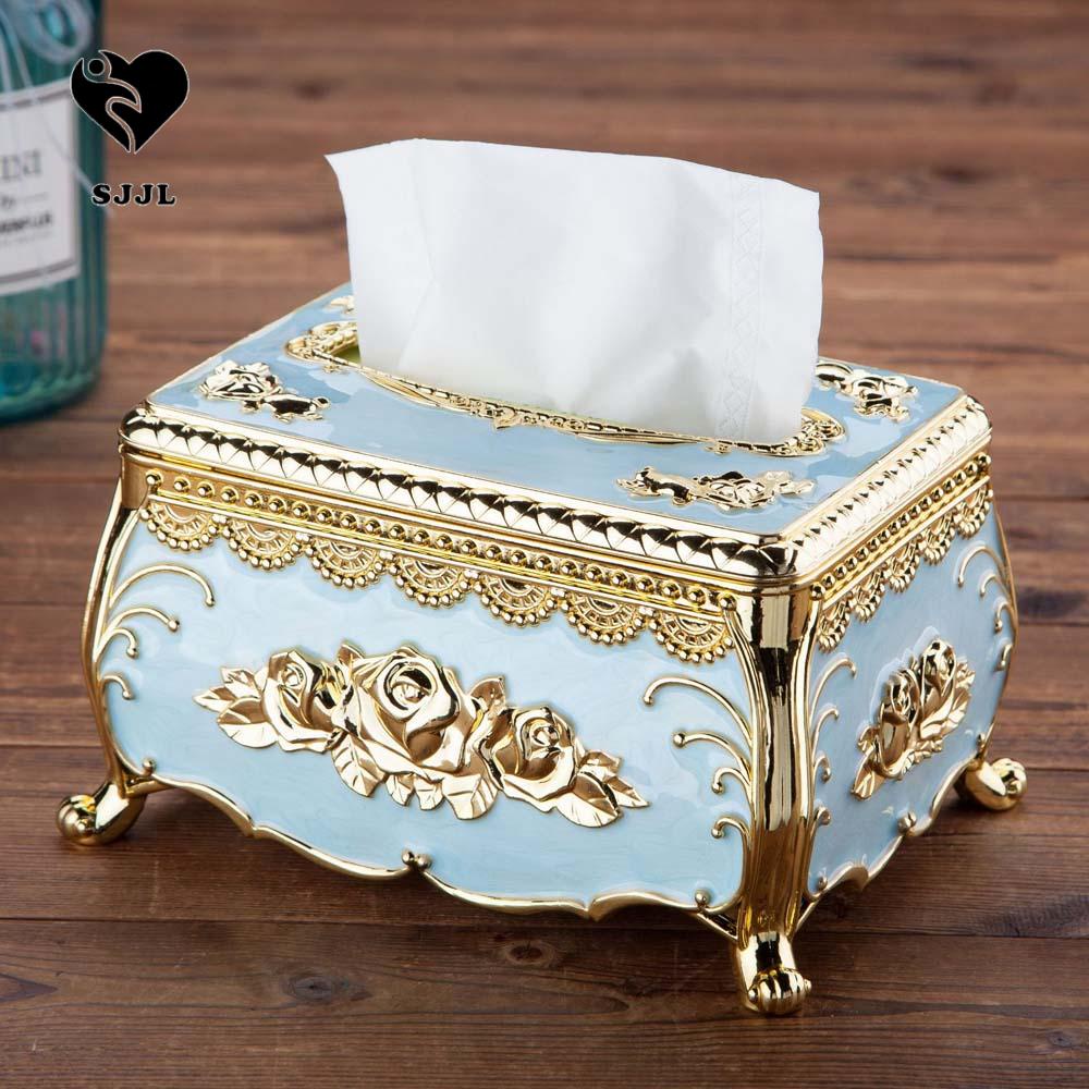 Hộp đựng khăn giấy để bàn bằng acrylic phong cách Châu Âu sang trọng tiện dụng cho gia đình / văn phòng