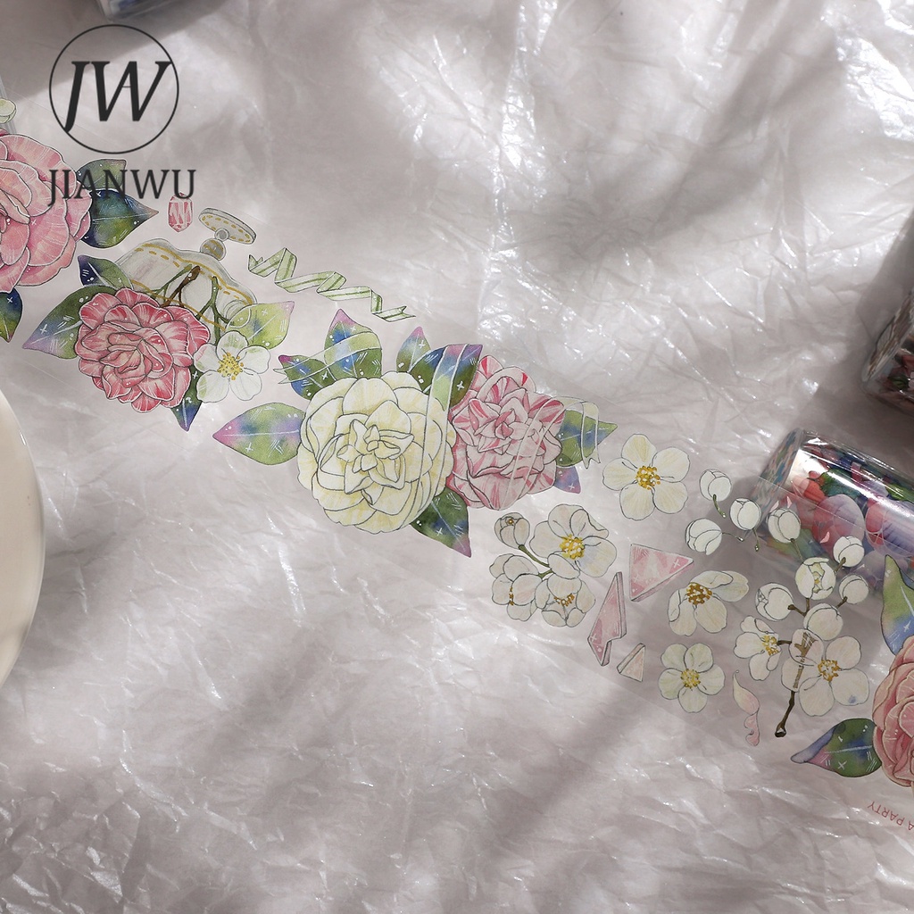 Cuộn Băng Keo Họa Tiết Hoa / Bướm 58mm * 500cm Chống Thấm Nước Dùng Trang Trí DIY