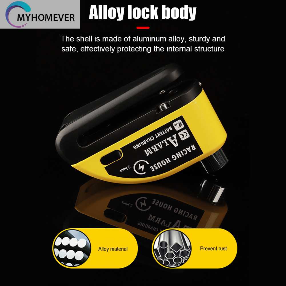 Ổ Khóa Phanh Đĩa Xe Máy Chống Nước 500mAh Có Thể Sạc Lại