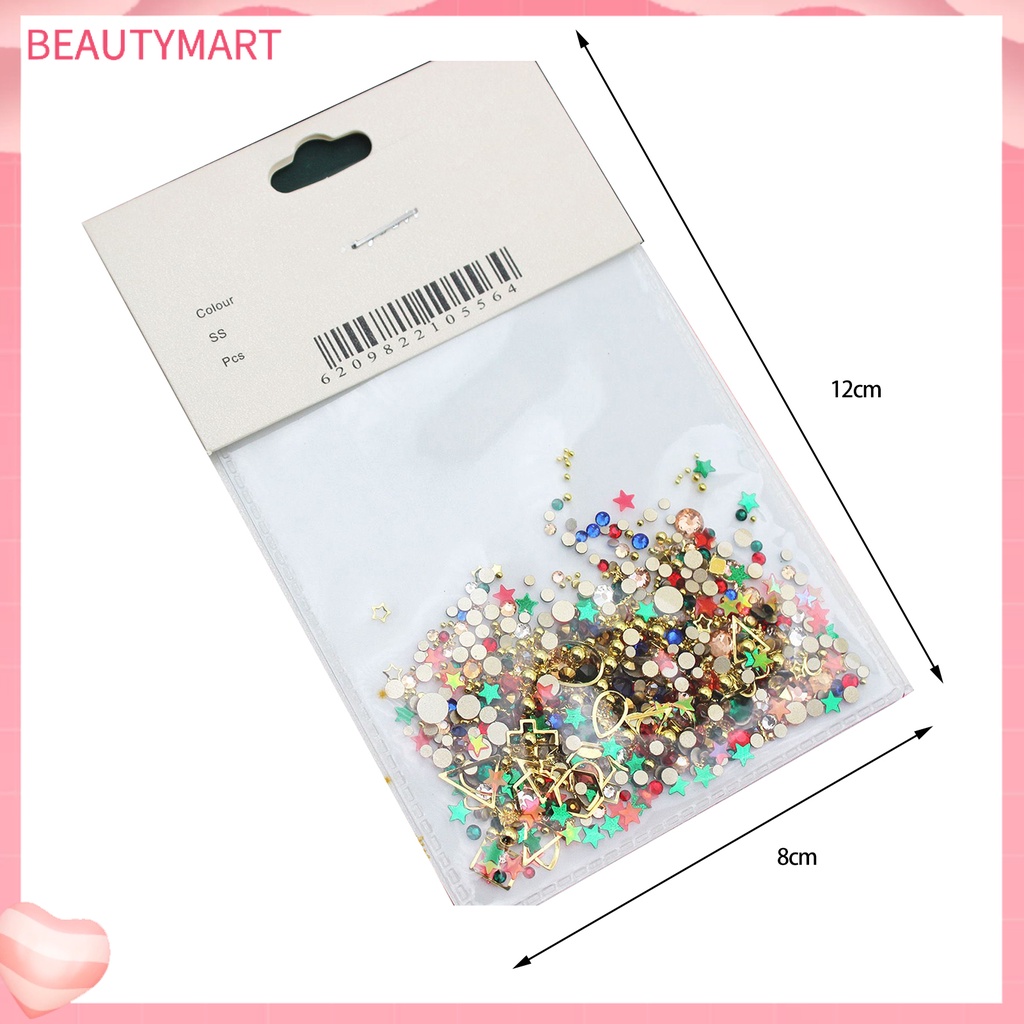 1 Túi Phụ Kiện Trang Trí Móng Nghệ Thuật Tạo Hiệu Ứng Nhiều Kích Cỡ Phong Cách Giáng Sinh