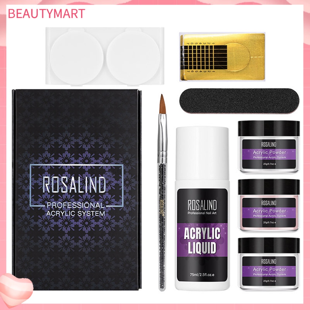 1 Bộ Bột Acrylic Kèm Cọ Trang Trí Móng Tay DIY