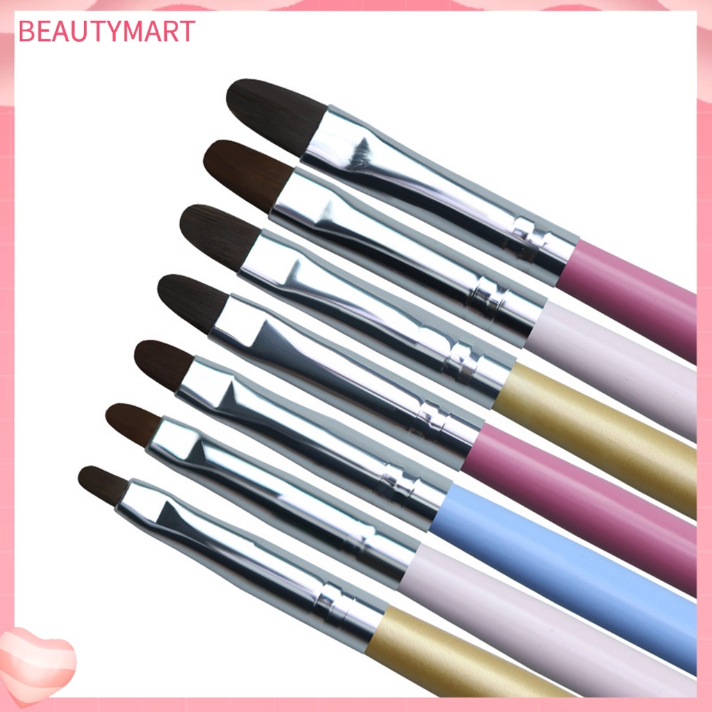 Set 7 Cọ Vẽ Trang Trí Móng Tay Đầu Tròn Gọn Nhẹ Màu Cầu Vồng Dành Cho Bạn Nữ