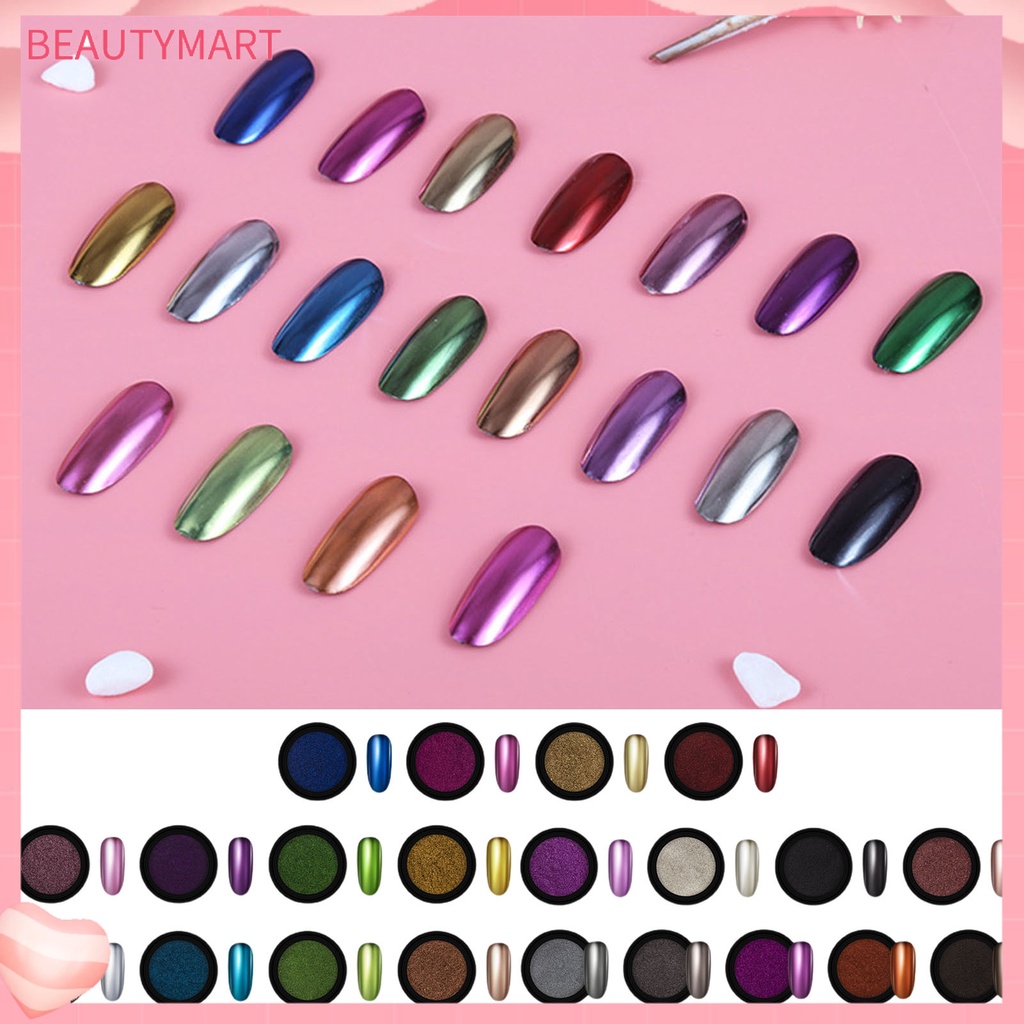 Bột Nhũ Ánh Kim Màu Sắc Lâu Trôi Dùng Trang Trí Móng Nghệ Thuật