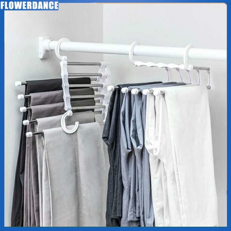 Nhiều Lớp Móc Treo Quần Khăn Quần Jean Quần Đa Chức Năng Gấp Lưu Trữ Giá Thép Không Gỉ Tổ Chức Tiết Kiệm Không Gian Móc Hoa