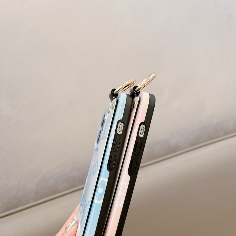 Ốp Điện Thoại Silicon Mềm Chống Sốc Chống Rơi Có Giá Đỡ Và Dây Đeo Cổ Tay Cho iPhone 14 13 12 11 Pro Max 14 Plus