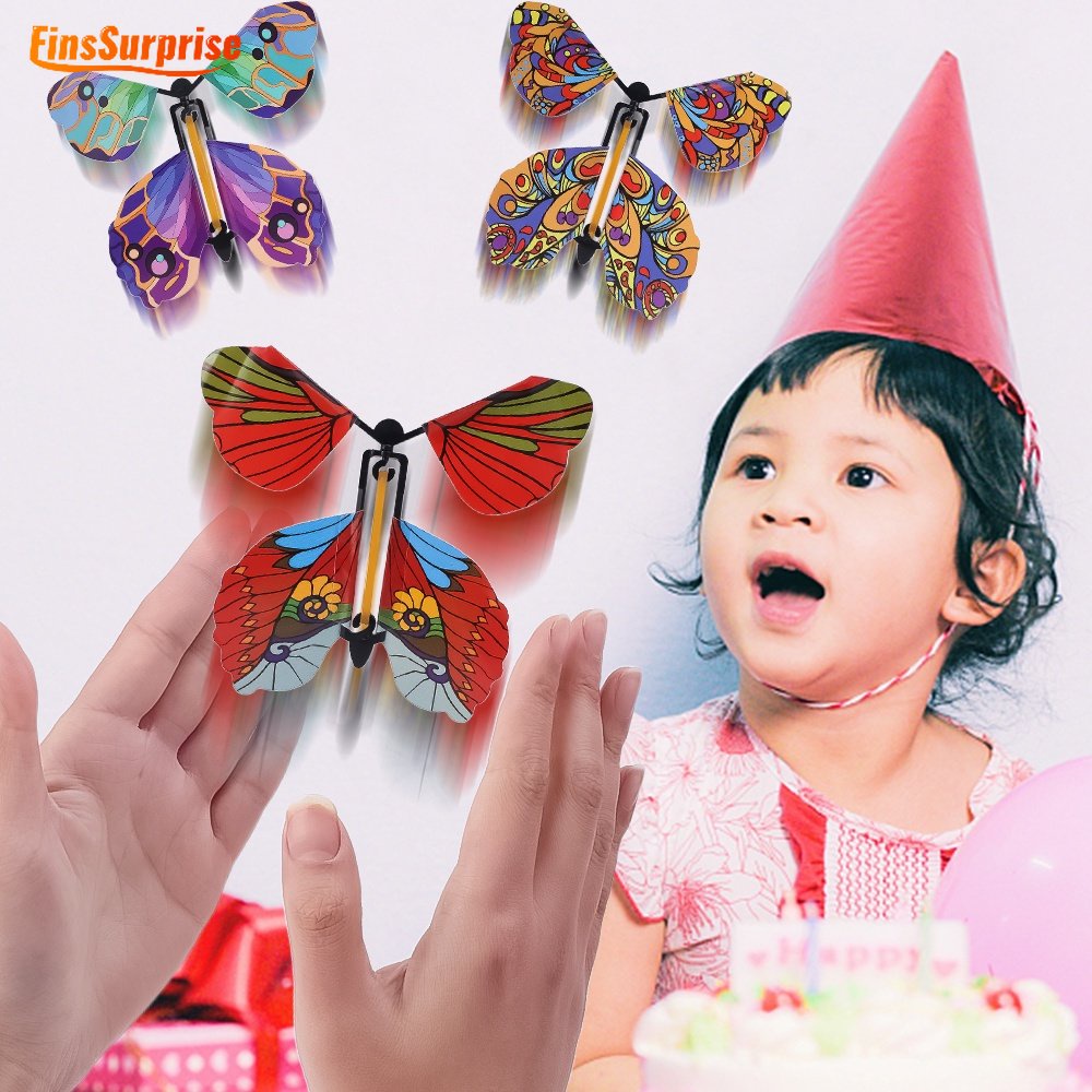 Đồ Chơi Thẻ Bài Ma Thuật Hình Bướm Dây Cao Su Màu Sắc Ngẫu Nhiên