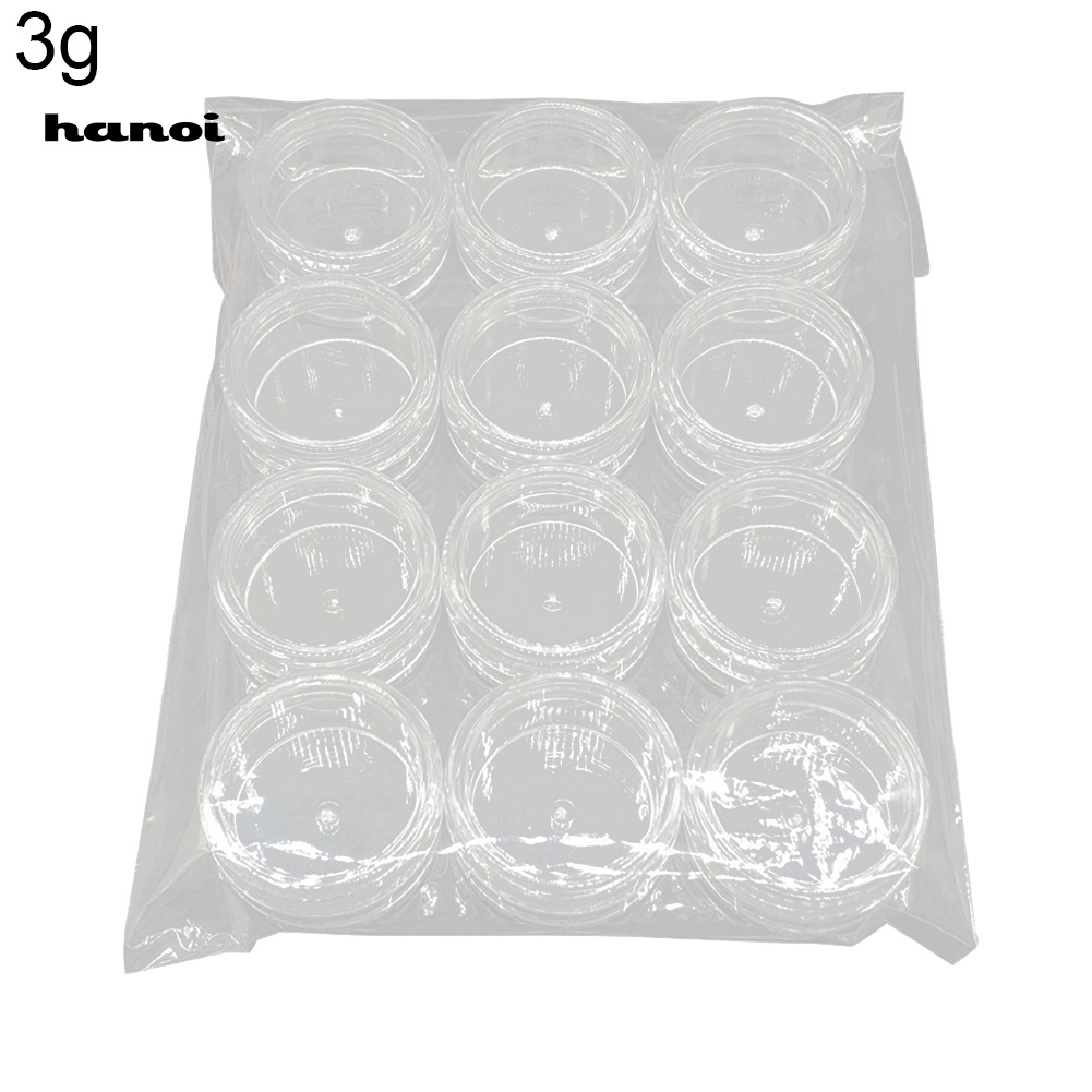 Set 12 Hộp Nhựa Rỗng Đựng Mỹ Phẩm 3 / 5g Tiện Dụng