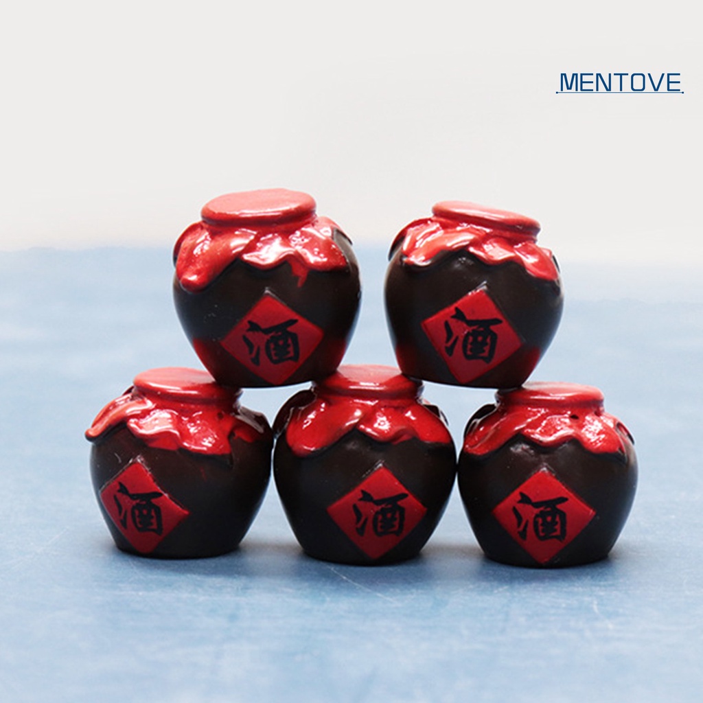 Bộ 2 Bình Rượu Mini Bằng Nhựa Resin Phong Cách Trung Hoa Cổ Điển Dành Cho Nhà Búp Bê