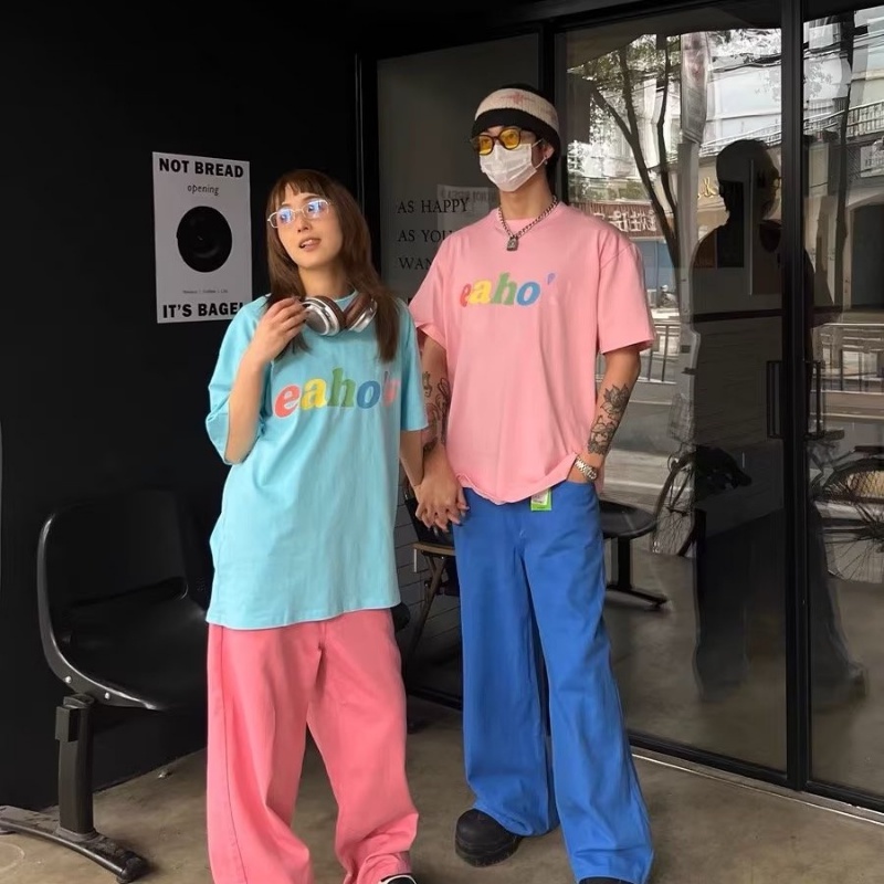 Xuange Áo Thun Cao Cấp Tay Ngắn In logo Chữ Nhiều Màu Sắc Sang Trọng Phong Cách Retro Mỹ Mùa Hè