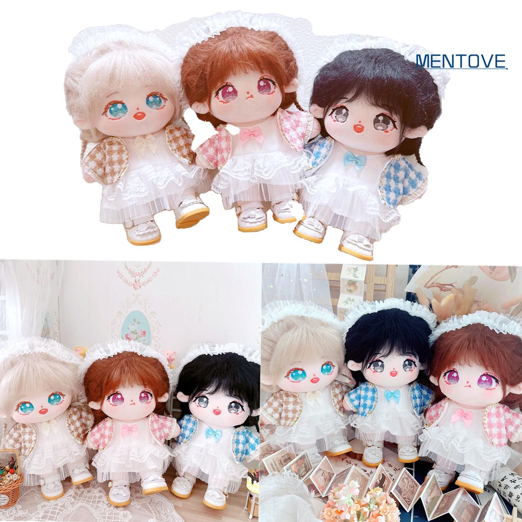 1 Set Đầm + Áo Khoác + Băng Đô Phối Ren 20cm Dễ Thương Cho Búp Bê